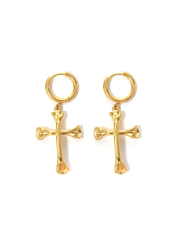 Orecchini a Cerchio con Croce – Stile Moderno ed Elegante